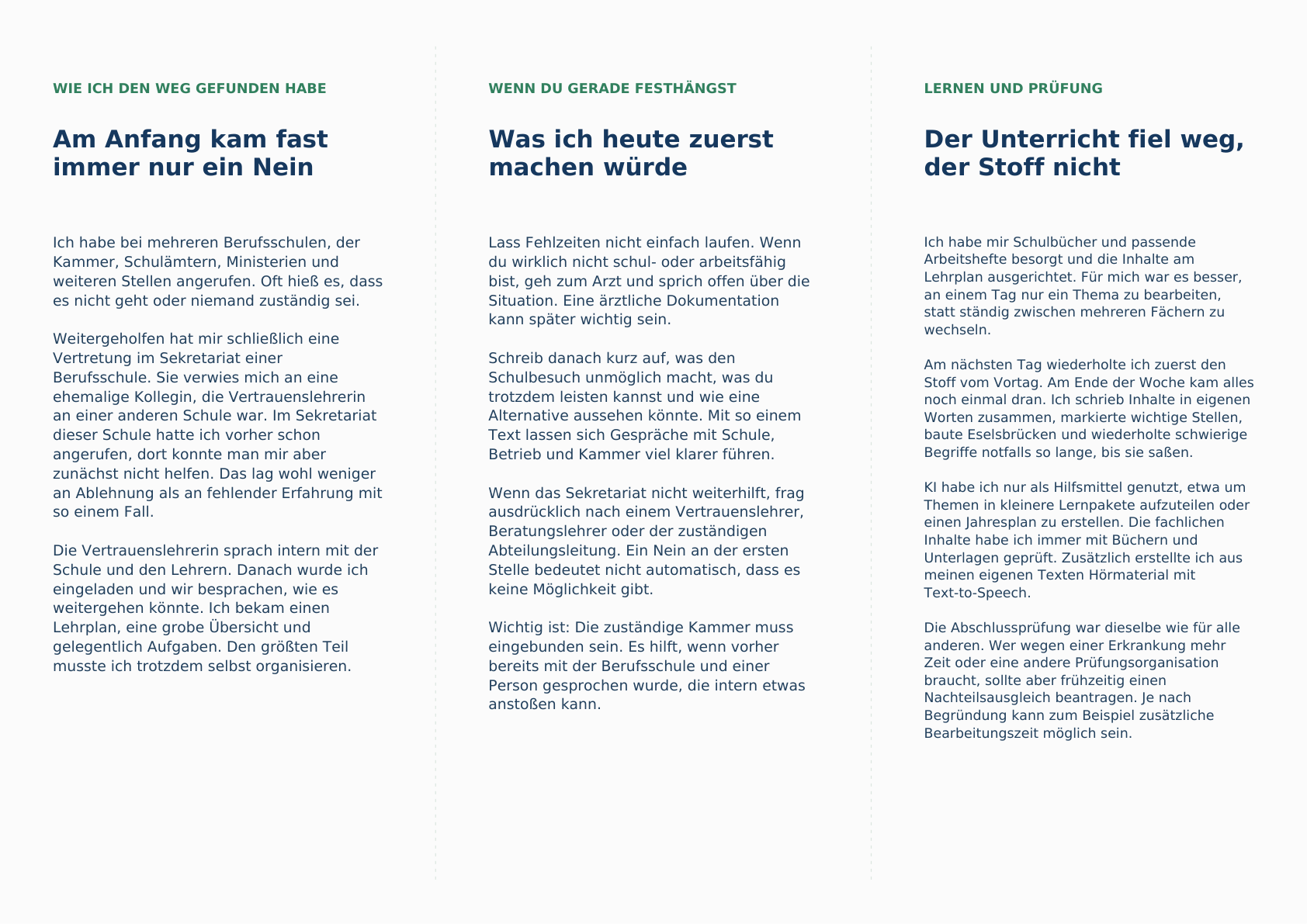 Innenseite des Faltflyers